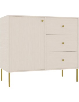 Komoda Tilina 1D 3S 84 cm béžová/zlatá