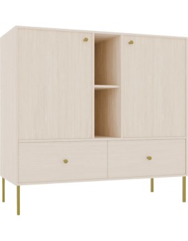 Komoda Tilina 2D 2S 2P 100 cm béžová/zlatá