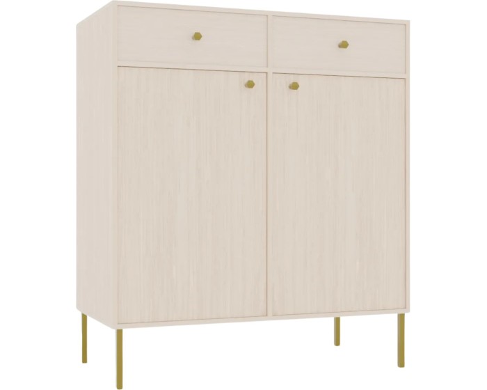 Komoda Tilina 2D 2S 84 cm béžová/zlatá
