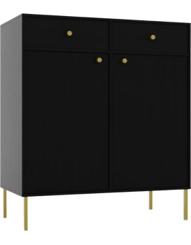Komoda Tilina 2D 2S 84 cm černá/zlatá