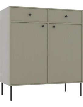 Komoda Tilina 2D 2S 84 cm eukalyptus/černá