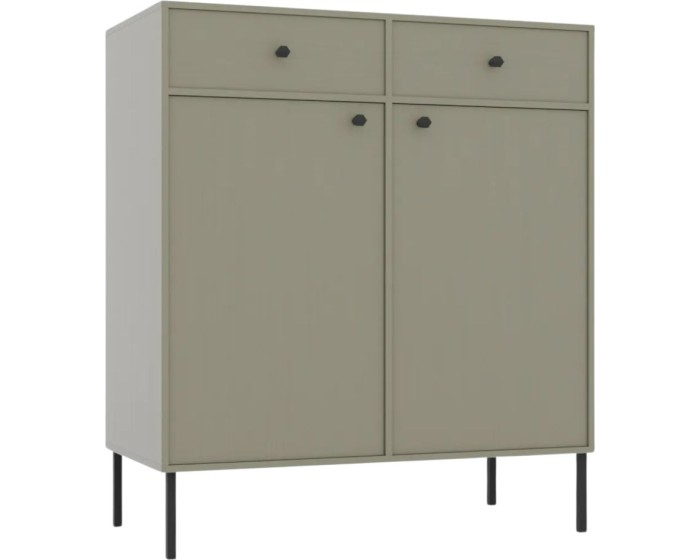 Komoda Tilina 2D 2S 84 cm eukalyptus/černá