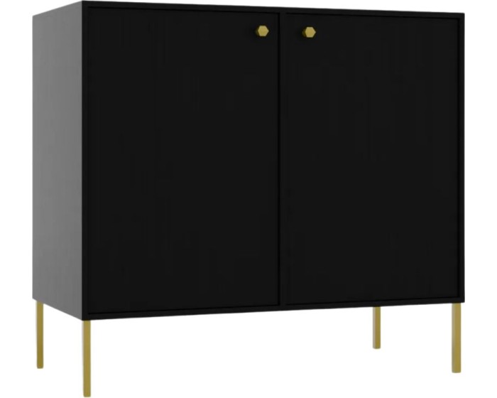 Komoda Tilina 2D 84 cm černá/zlatá