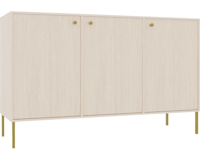 Komoda Tilina 3D 125 cm béžová/zlatá