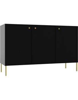 Komoda Tilina 3D 125 cm černá/zlatá