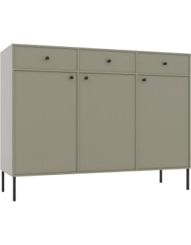 Komoda Tilina 3D 3S 125 cm eukalyptus/černá