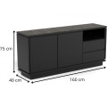 Komoda Tribeca 160 cm černá
