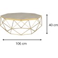 Konferenční stolek Glamour 106 cm zlatý/šedý