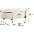 Konferenční stolek Stilig ST380C 124 cm zlatý/bílý mramor