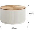 Konferenční stolek Stilig ST580 80 cm z masivu ecru/jilm