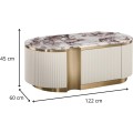 Konferenční stolek Stilig ST914B 122 cm mramor/krémový/zlatý
