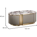 Konferenční stolek Stilig ST914C 122 cm mramor/béžový/zlatý