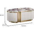 Konferenční stolek Stilig ST914F 122 cm mramor/ecru/zlatý