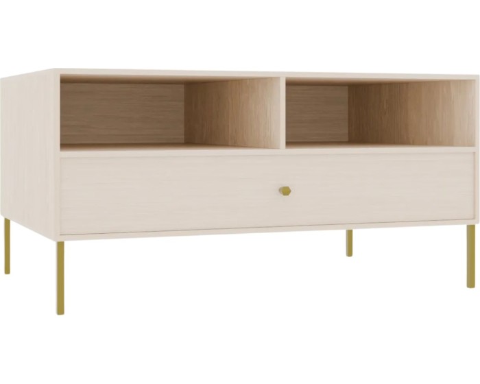 Konferenční stolek Tilina 100 cm béžový/zlatý