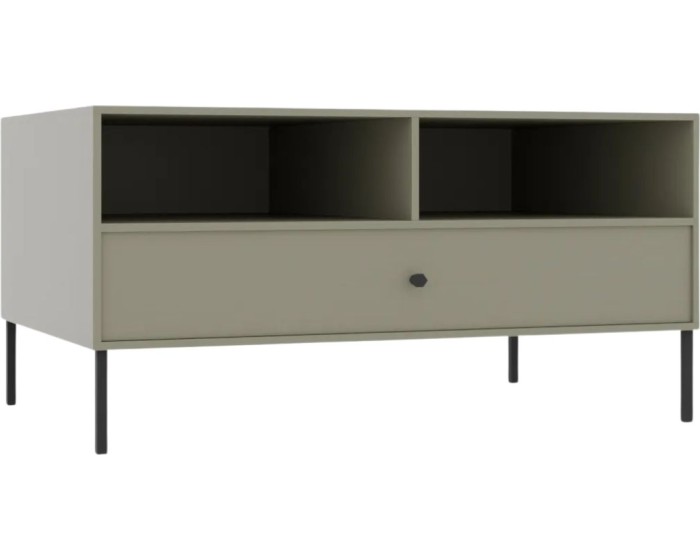 Konferenční stolek Tilina 100 cm eukalyptus/černý
