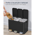 Odpadkový koš s víkem Bliss 3x15 l černý