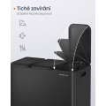 Odpadkový koš s víkem Bliss 3x15 l černý