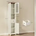 Vysoká koupelnová skříňka Vasagle Myra 171 cm bílá/hnědá