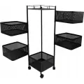 Pojízdný kuchyňský regál Woki 90 cm černý