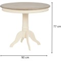 Kulatý jídelní stůl Rimini 90 cm z masivu krémový