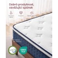 Matrace s taštičkovými pružinami a paměťovou pěnou Vasagle Denny 140x200 bílá/modrá