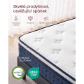 Matrace s taštičkovými pružinami a paměťovou pěnou Vasagle Ruth 90x200 bílá/modrá