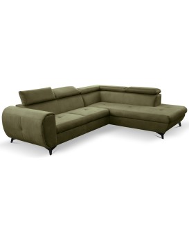 Rozkládací rohová sedací souprava Mona Pik 260 cm Letto 38 khaki pravá