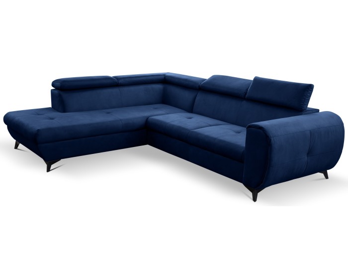 Rozkládací rohová sedací souprava Mona Pik 260 cm Letto 79 tmavě modrá levá