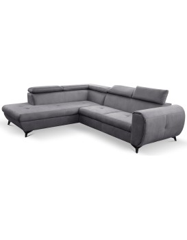 Rozkládací rohová sedací souprava Mona Pik 260 cm Letto 85 šedá levá