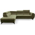 Rozkládací rohová sedací souprava Mona Pik 260 cm Letto 38 khaki levá