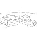 Rozkládací rohová sedací souprava Mona Pik 260 cm Letto 85 šedá pravá