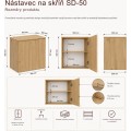 Nástavec na skříň Malwa SD-50 dub artisan