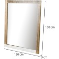 Nástěnné zrcadlo Adesso 120 cm z masivu hnědé/šedé
