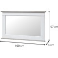 Nástěnné zrcadlo Rimini 100 cm z masivu bílé/hnědé
