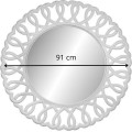 Nástěnné zrcadlo Rimini 91 cm z masivu bílé