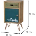 Noční stolek Portofino 40 cm z masivu vícebarevný