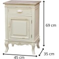 Noční stolek Rimini 45 cm z masivu krémový II