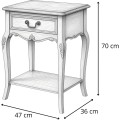 Noční stolek Rimini 47 cm z masivu krémový