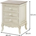 Noční stolek Rimini 48 cm z masivu krémový