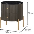 Noční stolek Stilig 50 cm černý mramor/zlatý