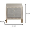 Noční stolek Stilig ST901 55 cm ekokůže zlatý/šampaňský