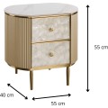 Noční stolek Stilig ST903 55 cm mramor/zlatý