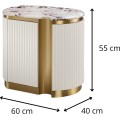 Noční stolek Stilig ST915FL 60 cm pravý béžový/mramor