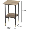 Odkládací stolek Maze 30 cm z masivu hnědý/černý