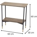 Odkládací stolek Maze 60 cm z masivu hnědý/černý