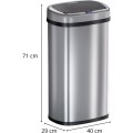 Odpadkový koš se senzorem Riley 58 L stříbrný