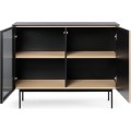 Komoda s LED osvětlením Orta 107 cm černá/dub Vicenza