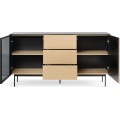 Komoda s LED osvětlením Orta 157 cm černá/dub Vicenza