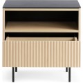 Noční stolek s LED osvětlením Orta 57,2 cm černý/dub Vicenza