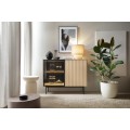 Komoda s LED osvětlením Orta 107 cm černá/dub Vicenza